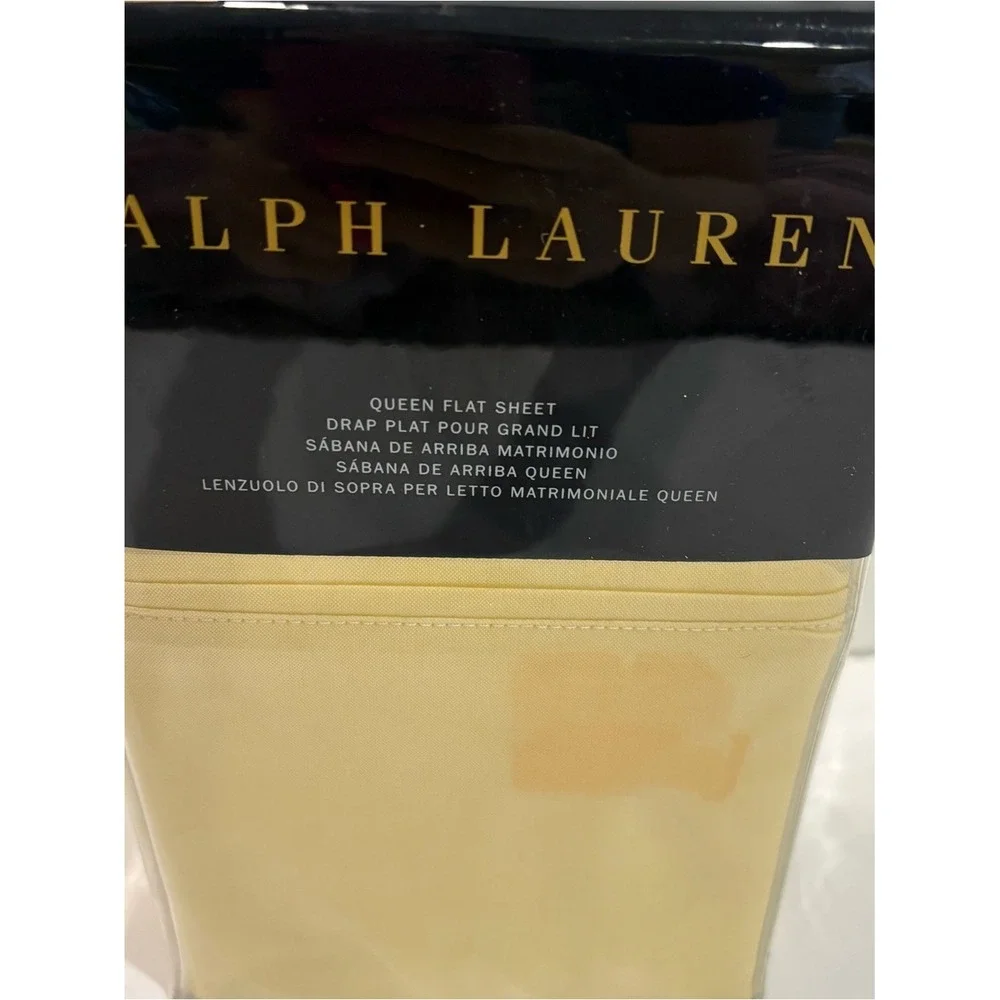 Ralph Lauren Luxury Oxford Yellow QUEEN Flat Sheet - New MSRP $145